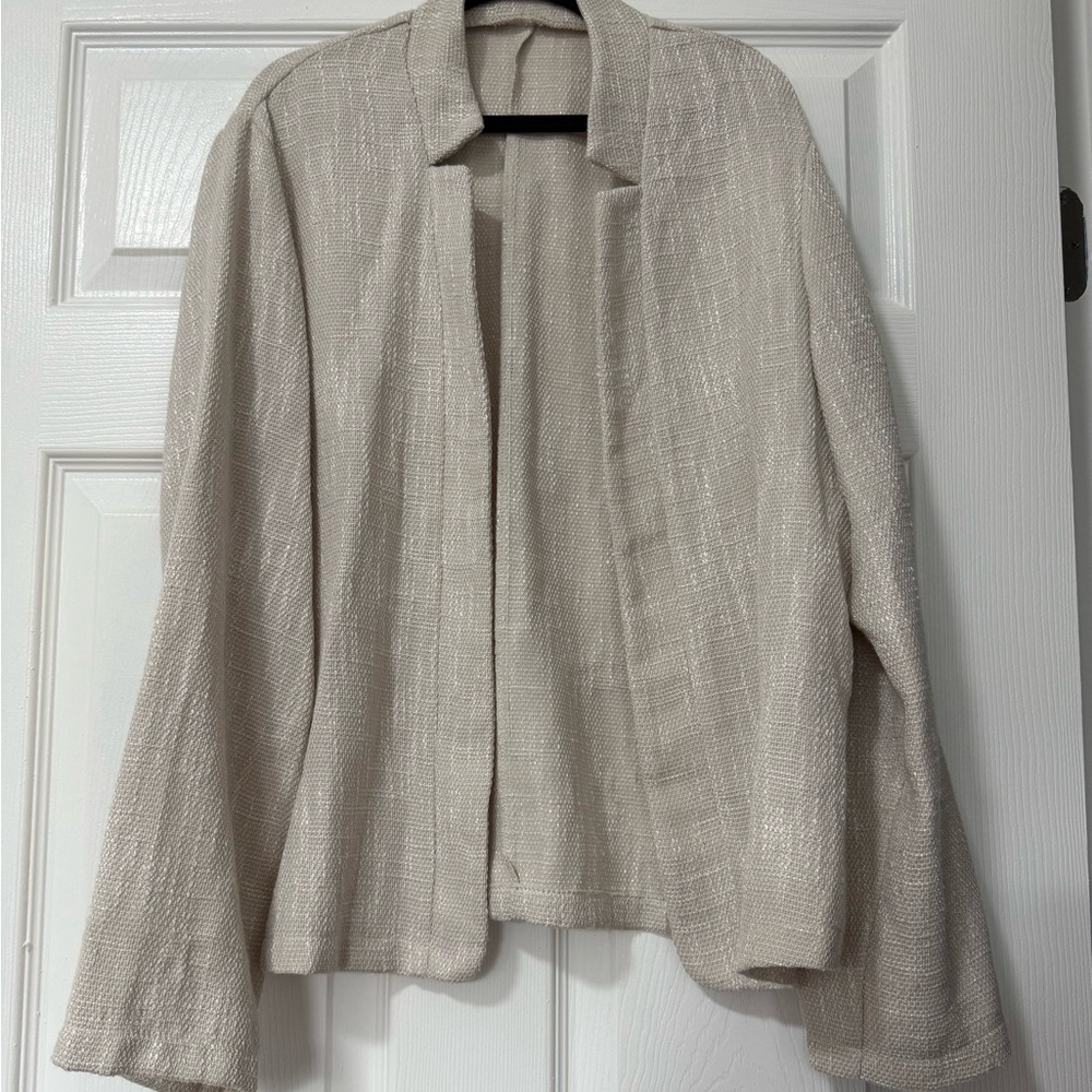 Cream Textured Women's Blazer